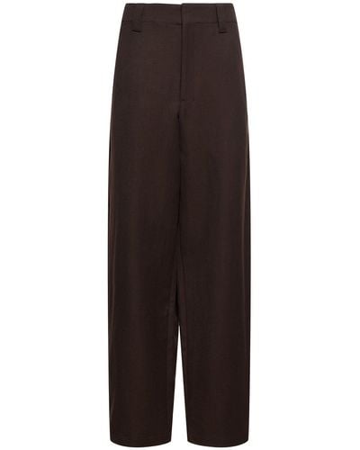 Lemaire Wool & Linen baggy Pants - Brown