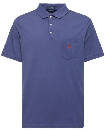 Polo Ralph Lauren Verblasstes Poloshirt Mit Brusttasche - Blau