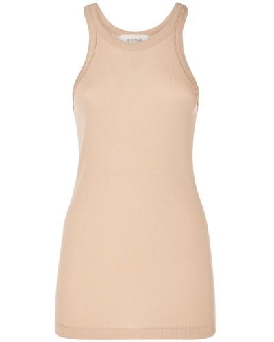 Sportmax Nastie Cotton Blend Ribbed Top - Natural