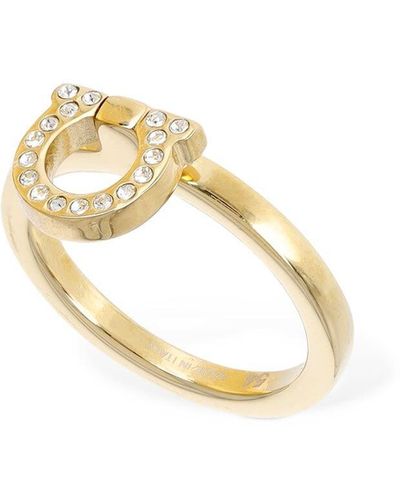 Ferragamo Kristallring "gancio" - Mettallic