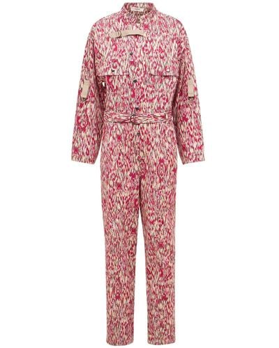 Isabel Marant Kendra Printed Cotton Jumpsuit - Red