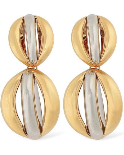 Saint Laurent Mandarine Brass Earrings - Metallic
