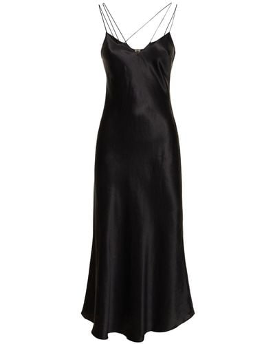 THE GARMENT Catania Silk Satin Slip Dress - Black