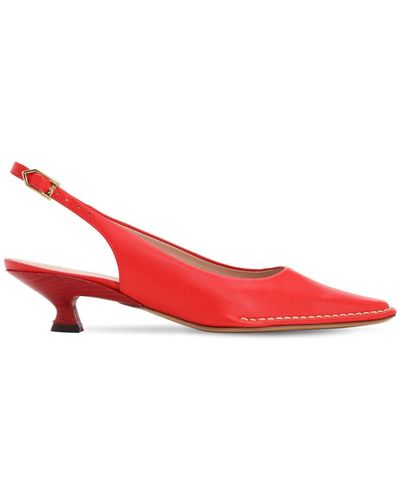 Tod's 35mm Leather Sling Back Court Shoes - Red