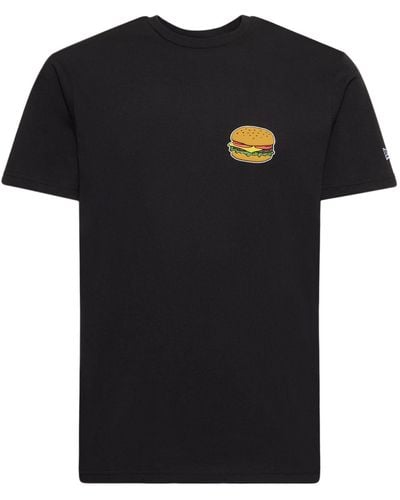 KTZ Hamburger Printed Cotton T-Shirt - Black