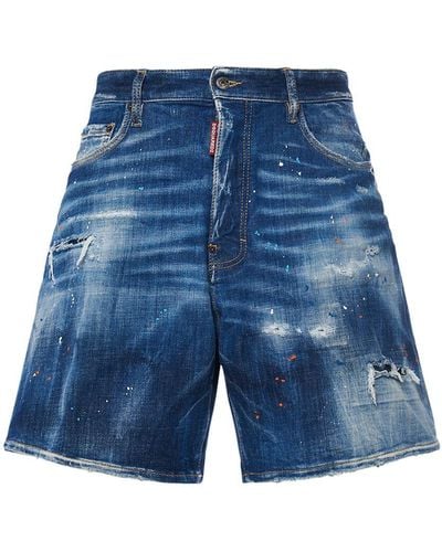 DSquared² Shorts boxer fit in denim di cotone - Blu