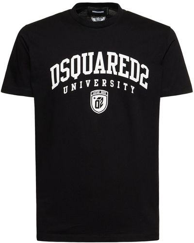 DSquared² University コットンジャージーtシャツ - ブラック