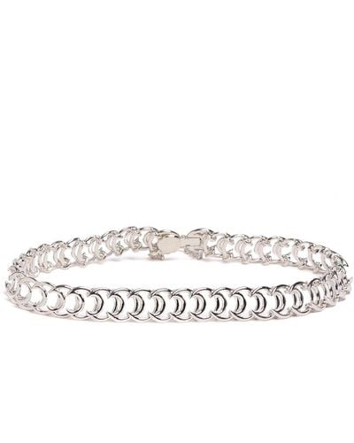 Marine Serre Regenerated Tin Moon Chain Necklace - White