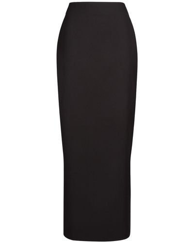 The Row Bartelle Wool Twill Long Pencil Skirt - Black