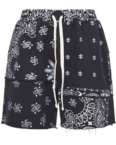 Jaded London Paisley Patchwork Cotton Shorts - Black