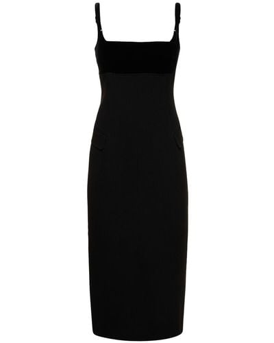 Tory Burch Crepe Midi Slip Dress - Black