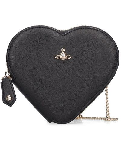 Vivienne Westwood Sac porté épaule en cuir saffiano - Noir