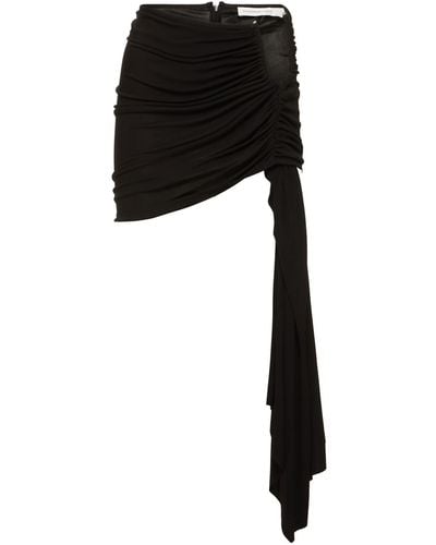 Christopher Esber Arced Palm Viscose Ruched Mini Skirt - Black