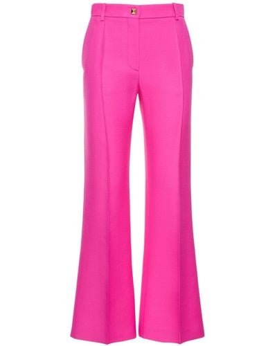 Valentino ウール&シルククレープフレアパンツ - ピンク