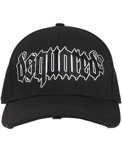 DSquared² Baseballkappe Aus Baumwolle Mit Gothic-logo - Schwarz