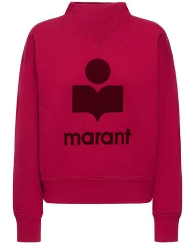 Isabel Marant Moby Cotton Blend Logo Sweatshirt - Red