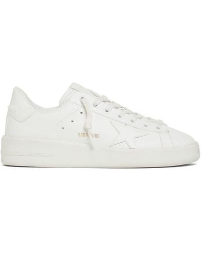 Golden Goose 20Mm Pure Star Leather Sneakers - White