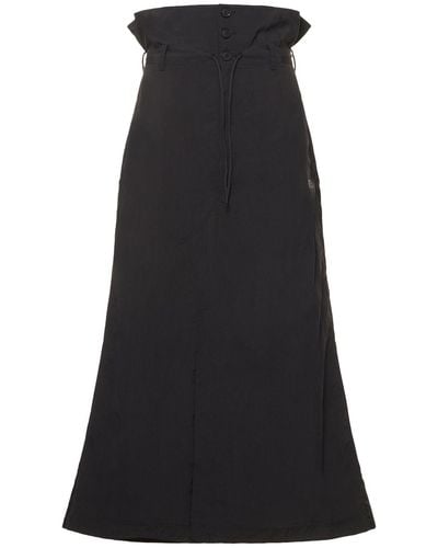 Y-3 Long Crack High Waist Nylon Skirt - Black