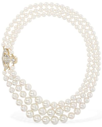 Vivienne Westwood Graziella Imitation Pearl Necklace - White