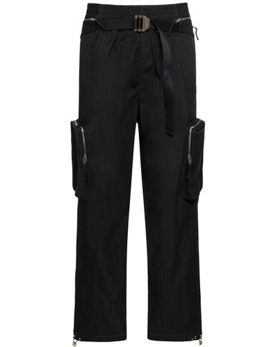 Dion Lee Organic Cotton Cargo Pants W/Belt Bag - Black