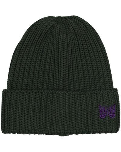 Needles Logo Wool Knit Hat - Green