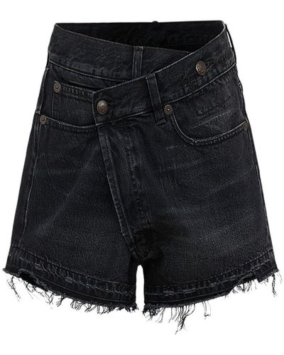 R13 Crossover Denim Shorts - Black