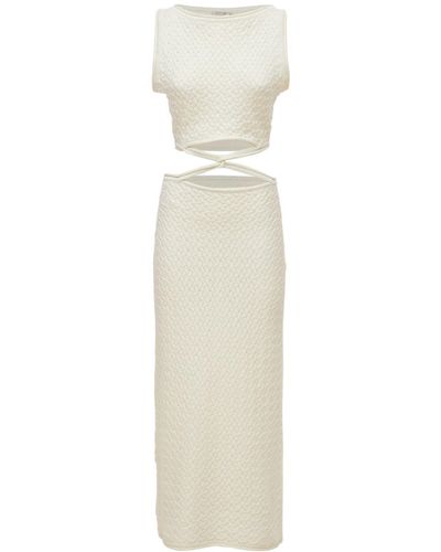 Bec & Bridge Effie Knit Cut Out Midi Dress - White