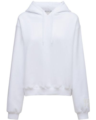 Alexander Wang Logo Stretch Cotton Sweatshirt Hoodie - White