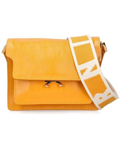 Marni Mini Trunk Soft Leather Shoulder Bag - Orange