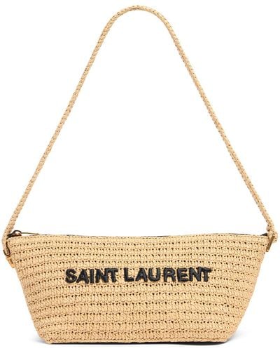 Saint Laurent Tuc Raffia Effect Crossbody Bag - Natural