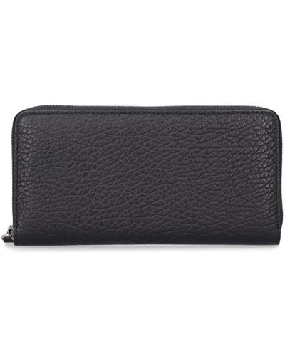 Maison Margiela Continental Zip Around Leather Wallet - Gray