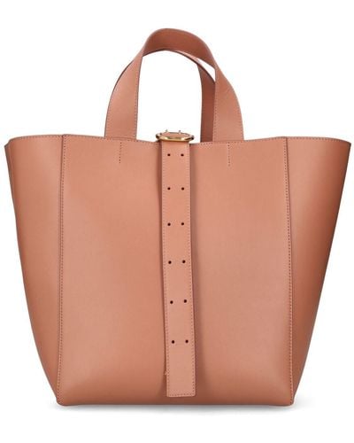 Jil Sander Medium Square Leather Tote Bag - Brown