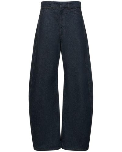 Lemaire High Waist Curved Cotton Jeans - Blue