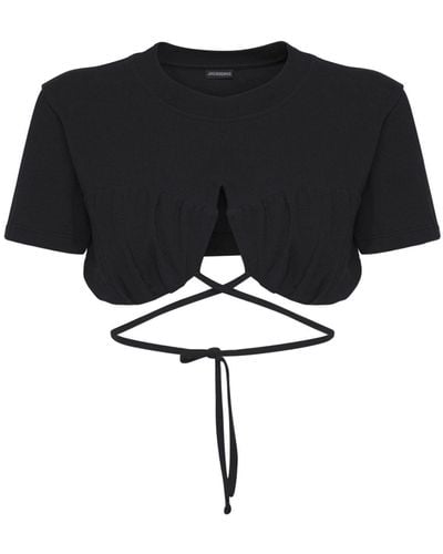 Jacquemus Top Le T-shirt Baci corto - Negro