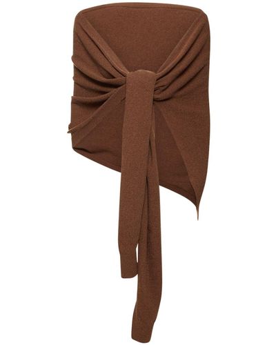 Lemaire Wool Blend Wrap Scarf - Brown
