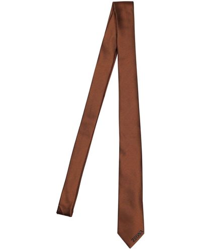 Zegna 6cm Breite Krawatte Aus Seidenjacquard - Braun