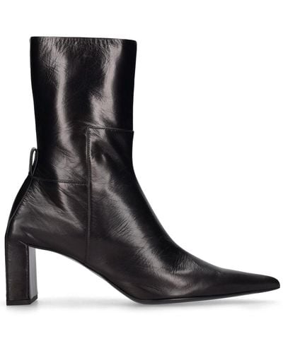 Jil Sander 70Mm Leather Ankle Boots - Black