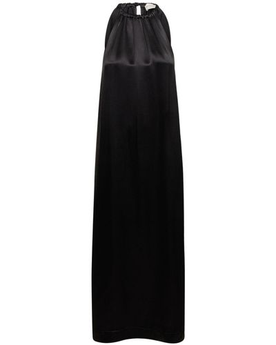 Loulou Studio Morene Silk Blend Halter Neck Long Dress - Black