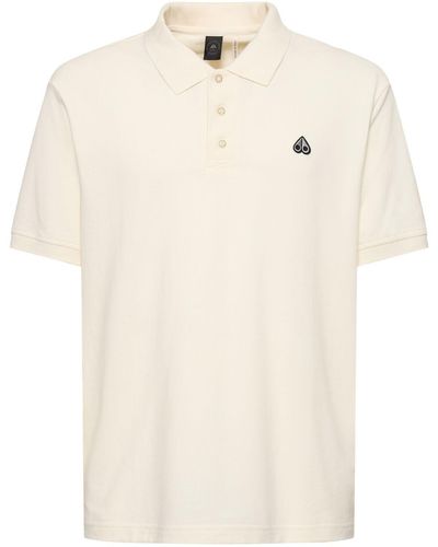 Moose Knuckles Piqué cotton polo shirt - Neutro