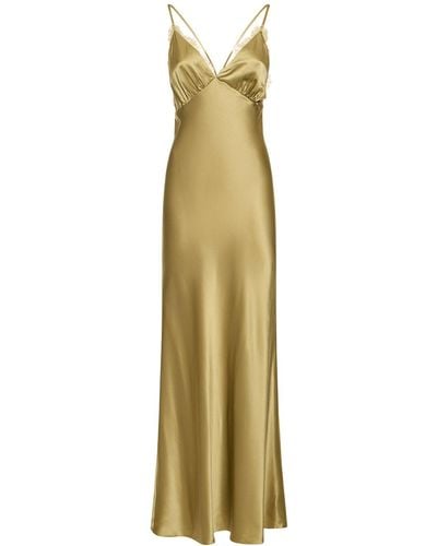 Reformation Maysen Silk Long Dress - Mettallic