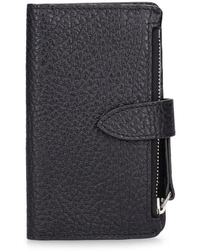 Maison Margiela Grainy Leather Zipped Card Holder - Gray