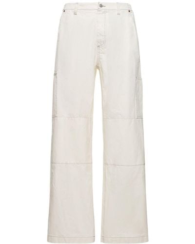 MM6 by Maison Martin Margiela Cotton Canvas Cargo Trousers - White