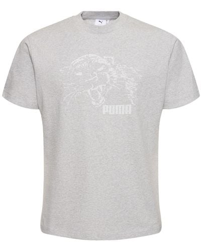 PUMA T-shirt Aus Baumwolle Mit Druck - Weiß
