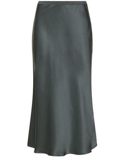 Anine Bing Bar Silk Midi Skirt - Gray