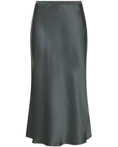 Anine Bing Falda midi de seda - Gris