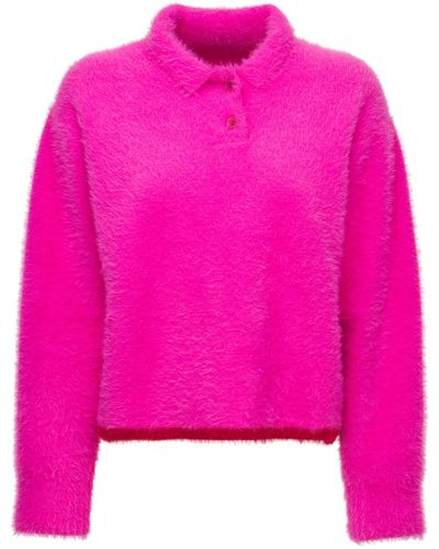 Jacquemus Le Polo Neve Knit Sweater - Pink