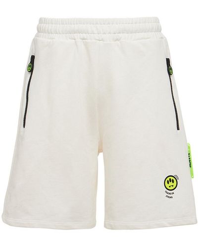 Barrow Shorts De Felpa De Algodón Con Logo - Blanco