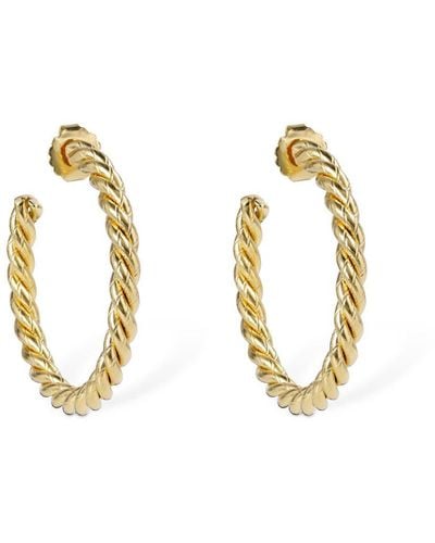 D'Estree Sonia large braided hoop earrings - Metálico