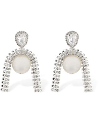Magda Butrym Pendientes con cristales y perlas - Blanco