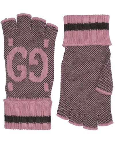 Gucci Soft Cashmere Fingerless Gloves - Purple